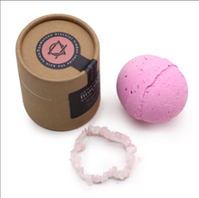 Load image into Gallery viewer, Rose Quartz Gem Bracelet Bath Bomb