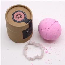Load image into Gallery viewer, Rose Quartz Gem Bracelet Bath Bomb