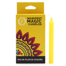 Load image into Gallery viewer, Manifest Magic Candles (set of 12) - Yellow - Solar Plexus Chakra