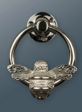 Load image into Gallery viewer, Brass Bumble Bee Ring Door Knocker - Nickel Finish