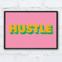 Load image into Gallery viewer, HUSTLE TYPOGRAPHY ART PRINT/ART POSTER/WALL ART - A3