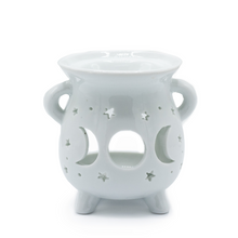 Load image into Gallery viewer, Cauldron Oil Burner - Moon Phase - White
