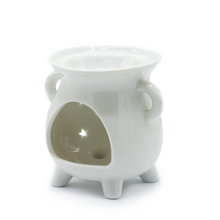 Load image into Gallery viewer, Cauldron Oil Burner - Moon Phase - White

