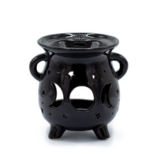Load image into Gallery viewer, Cauldron Oil Burner - Moon Phase - Black
