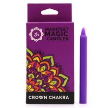 Load image into Gallery viewer, Manifest Magic Candles (set of 12) - Violet - Crown Chakra

