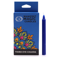 Load image into Gallery viewer, Manifest Magic Candles (set of 12) - Indigo - Third Eye Chakra

