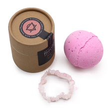Load image into Gallery viewer, Rose Quartz Crystal Jewellery Bath Bomb

