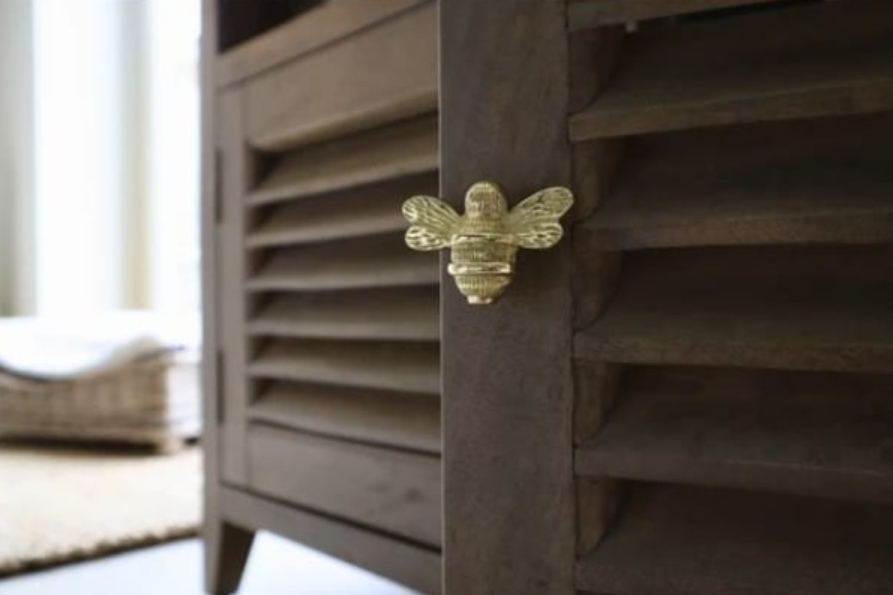 Brass Bee Drawer Knob - Brass Finish