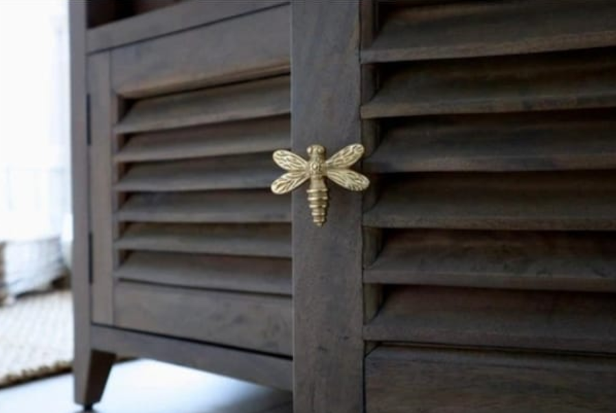 Brass Dragonfly Drawer Knob - Brass Finish