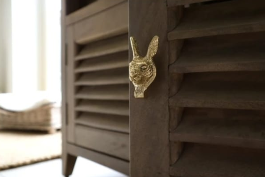 Brass Hare Drawer Knob - Brass Finish