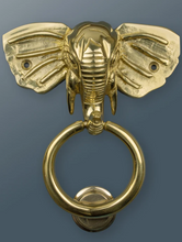 Load image into Gallery viewer, Brass Elephant Door Knocker - Brass Finish
