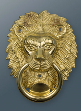 Load image into Gallery viewer, Brass Lion Door Knocker - Brass Finish
