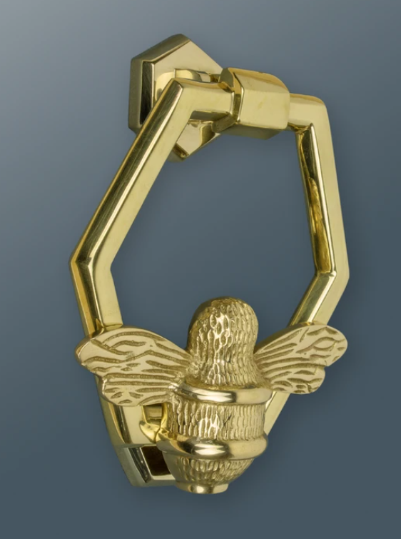 Honeycomb Bee Door Knocker - Brass Finish