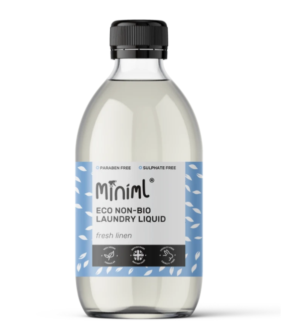 Miniml Eco Non Bio Laundry Liquid - Fresh Linen. 500ml Glass Pump