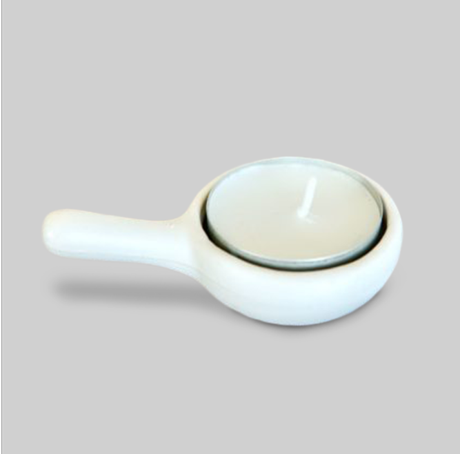 White Ceramic Tealight Spoon