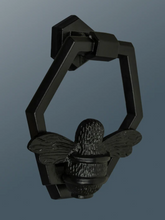 Load image into Gallery viewer, Brass Honeycomb Bee Door Knocker - Black Finish
