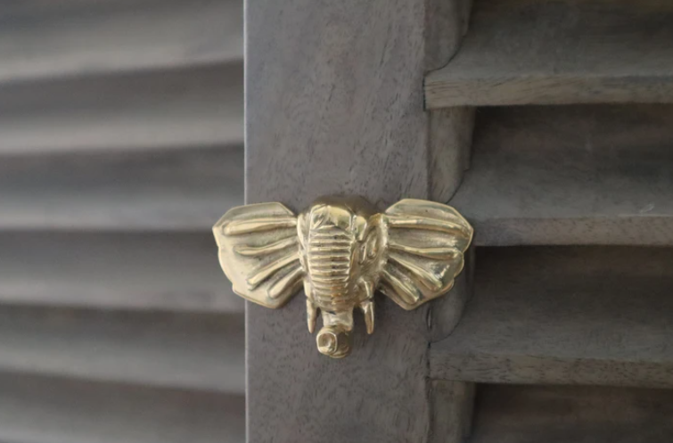 Brass Elephant Drawer Knob - Brass/Gold Finish