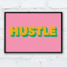 Load image into Gallery viewer, HUSTLE TYPOGRAPHY ART PRINT/ART POSTER/WALL ART - A3
