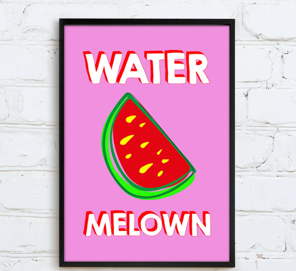 WATER MELOWN TYPOGRAPHY ART PRINT/ART POSTER/WALL ART - A5