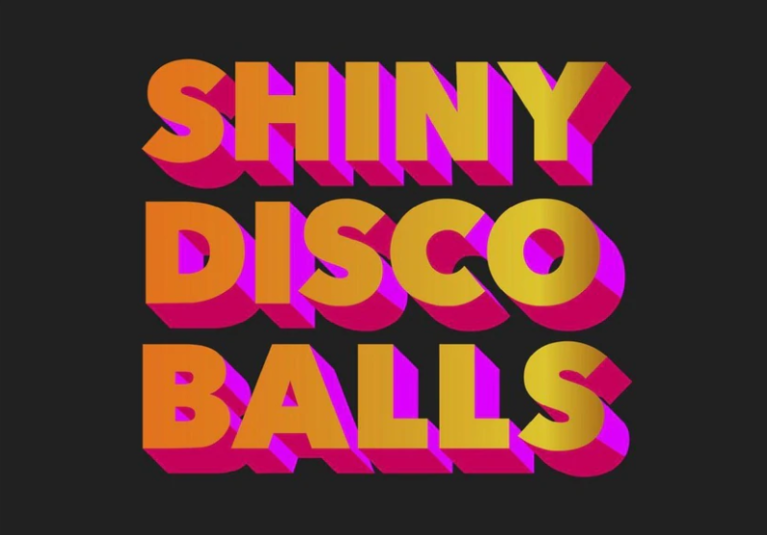 SHINY DISCO BALLS TYPOGRAPHY ART PRINT/ART POSTER/WALL ART - A5