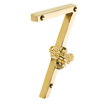 Load image into Gallery viewer, Brass Bee Premium House/Door Numbers with Bee in Brass Finish 0-9
