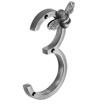 Load image into Gallery viewer, Brass bee Premium House/Door Numbers with Bee in Pewter Finish 0-9
