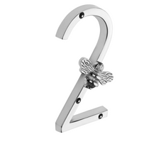 Load image into Gallery viewer, Brass bee Premium House/Door Numbers with Bee in Nickel Finish 0-9
