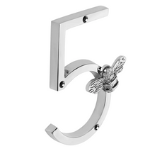 Load image into Gallery viewer, Brass bee Premium House/Door Numbers with Bee in Nickel Finish 0-9
