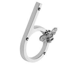 Load image into Gallery viewer, Brass bee Premium House/Door Numbers with Bee in Nickel Finish 0-9
