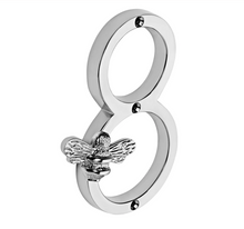 Load image into Gallery viewer, Brass bee Premium House/Door Numbers with Bee in Nickel Finish 0-9
