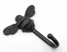 Load image into Gallery viewer, Brass bee Coat Hook - Black Finish
