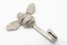 Load image into Gallery viewer, Brass bee Coat Hook - Nickel Finish
