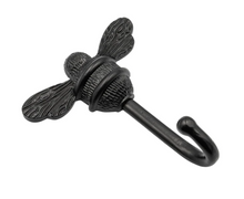 Load image into Gallery viewer, Brass bee Coat Hook - Black Finish

