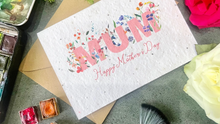 Load image into Gallery viewer, Plantable Mother&#39;s Day Cards - MUM -Pink (Free UK Postage - using code &#39;saffa&#39;)
