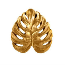 Load image into Gallery viewer, GOLD CHEESE PLANT LEAF DRAWER KNOB
