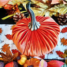 Load image into Gallery viewer, Handmade Medium Velvet Pumpkins
