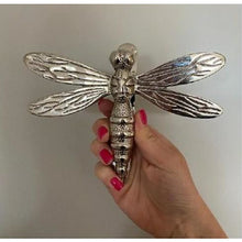 Load image into Gallery viewer, Brass Dragonfly Door Knocker - Nickel Finish
