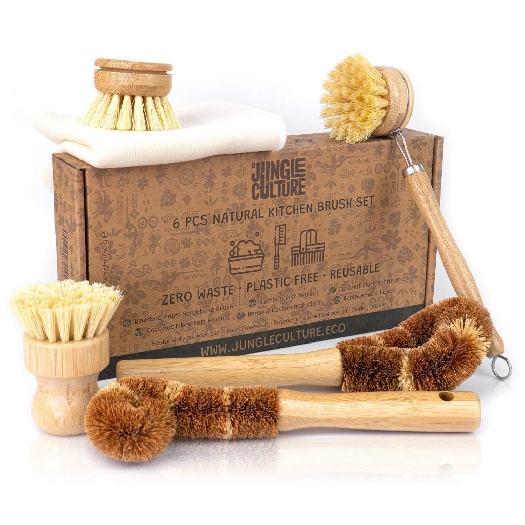 ****NEW*** Natural Dish Brushes for Washing Up | Plant Based Kitchen Scrubber Brush Set